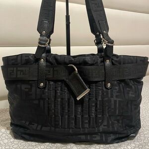 Fendi Black Zucca Tote Bag